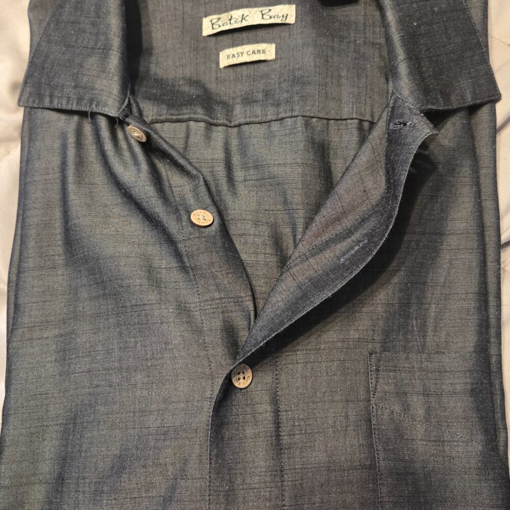 Batik Bay - Grey XL Men's Dress Shirt - EUC - Picture 6 of 6